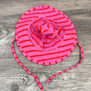 Hanna Andersson Pink and Red Striped Beach Hat
